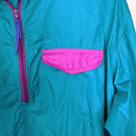 Vintage LL Bean windbreaker size medium colour block purple and teal - Picture 6 of 8